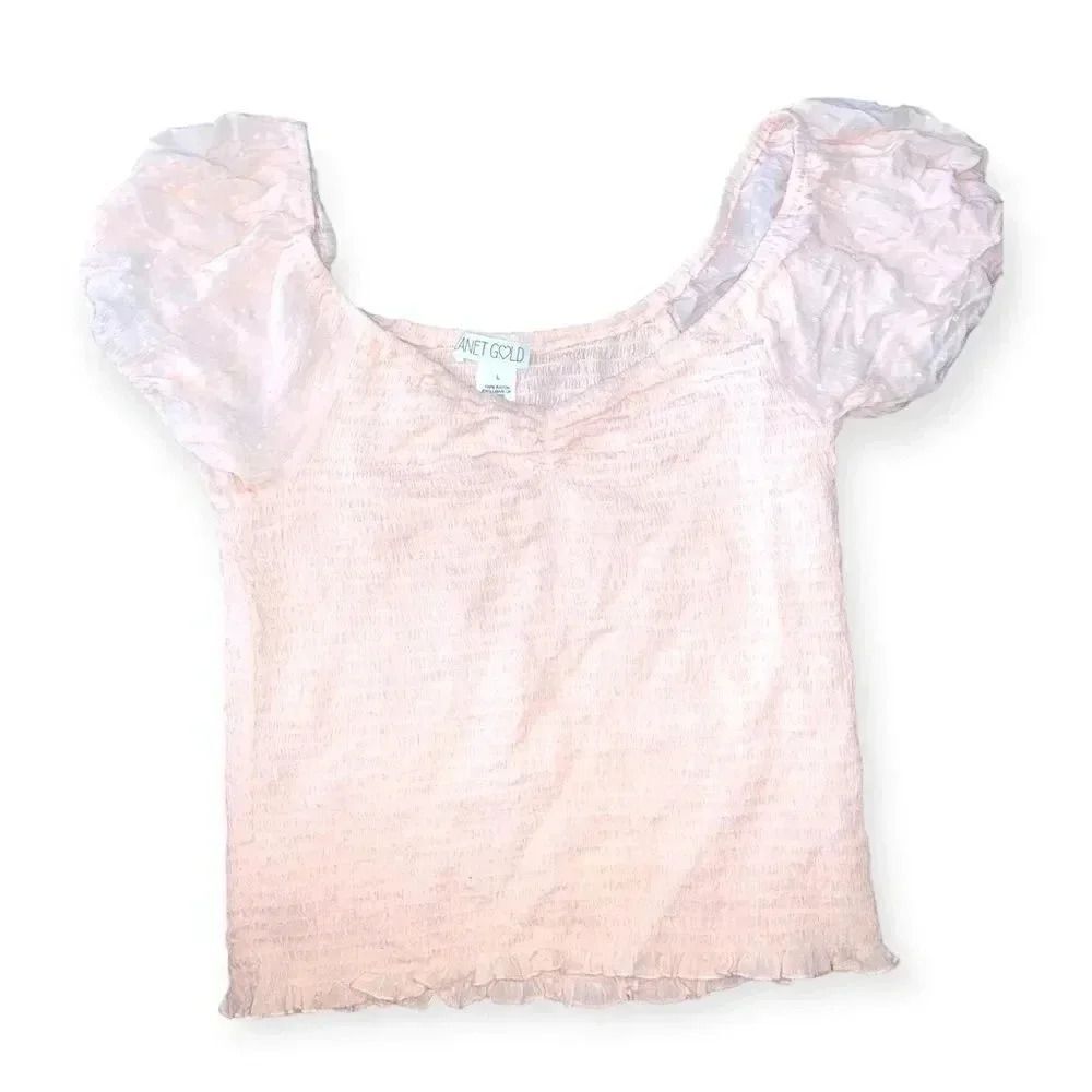 Planet gold Ditsy dot Smocked blouse